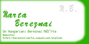 marta bereznai business card